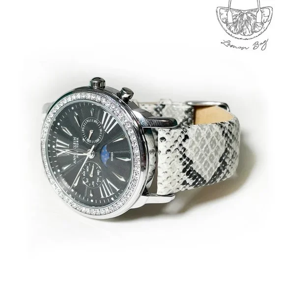 Anne Klein Silver and Black Patterned Watch Anne Klein, Silver Tone With Black Dial, Womens Fashion  main image 4